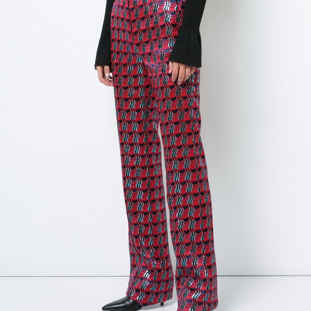 DVF Grove Check Pleat Trousers